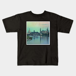 Beautiful Retro Photography from Dresden Germany sightseeing with rainbow sky Kids T-Shirt